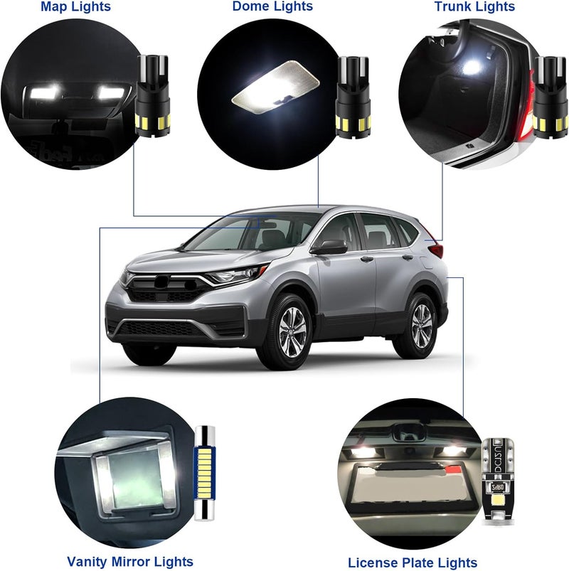 EASY EAGLE LED Interior Car Lights for Honda-CRV-2013-2021: 11 Piece Kit White LED Light Bulbs - Super Bright 6000K + Install Tool - Image 3